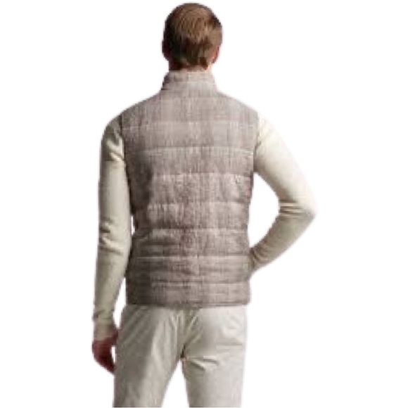 Peter Millar Crown Crafted Summer Journeyman Plaid Linen Wool Vest in Argil - Picture 4 of 15